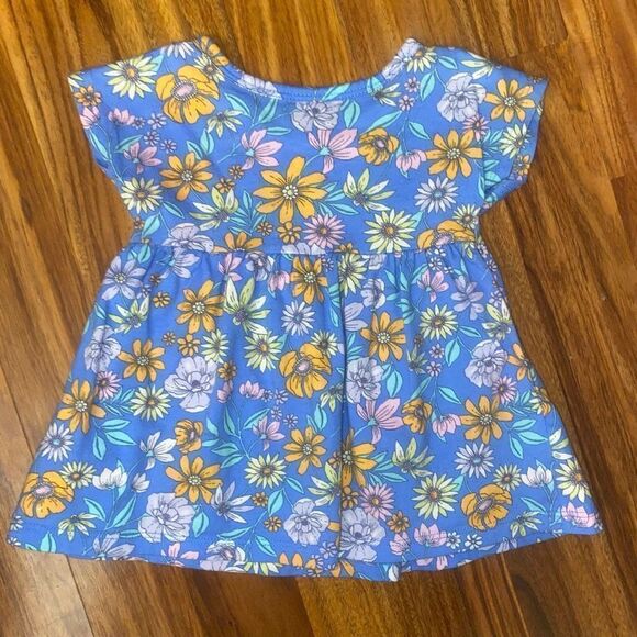 6 for $25 🎃 Old Navy Blue Floral Dress Baby Size 0-3 Months - Picture 4 of 4